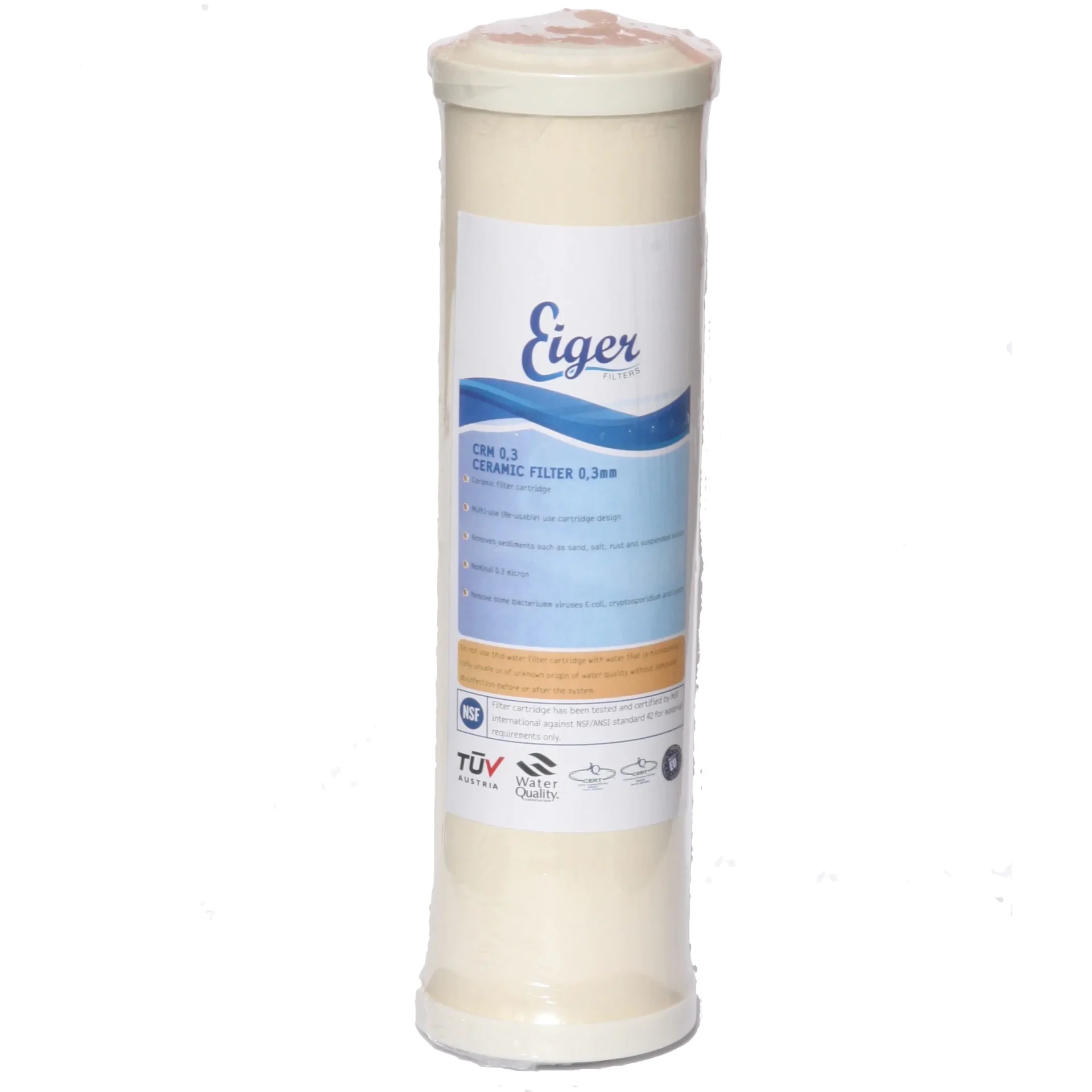 Ceramic Water Filter Cartridge Eiger 10″ x 2.5″ 0.3μm Eiger